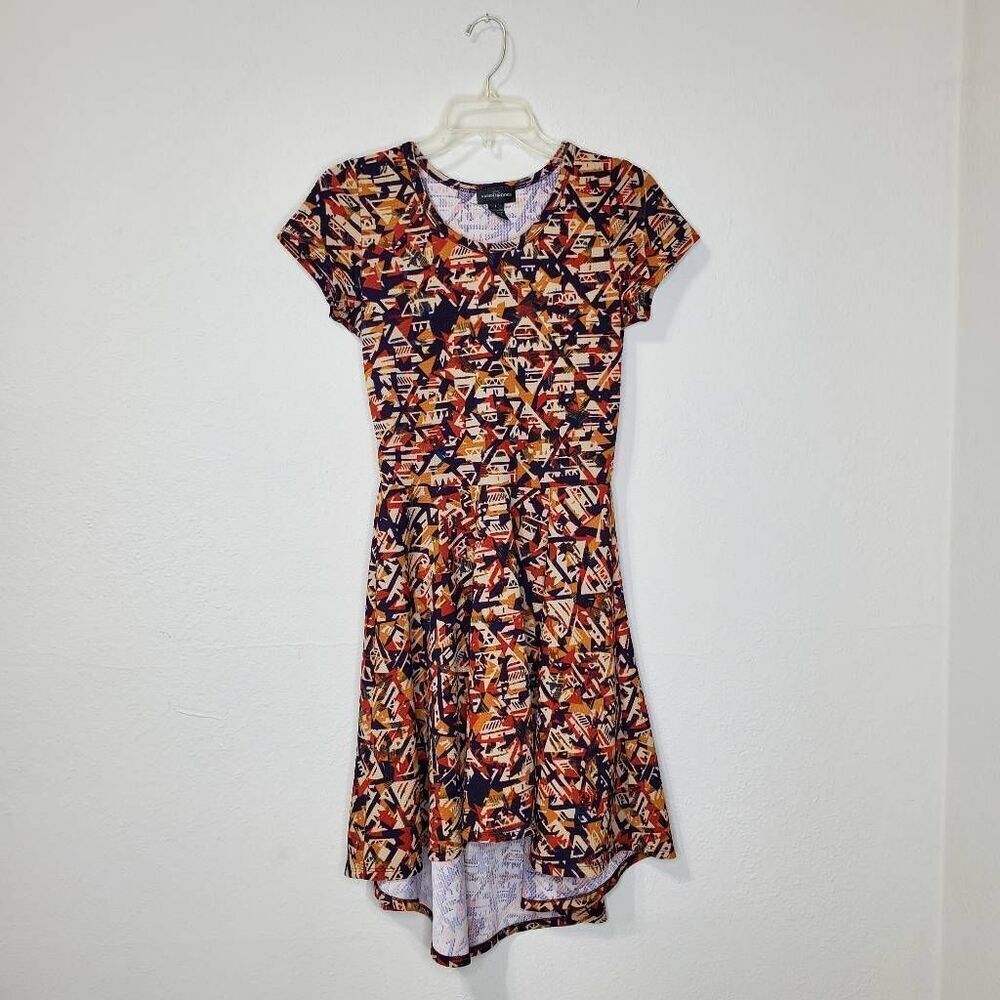 KAREN BROOKS big girls multicolored fit and flare brownish dress size L